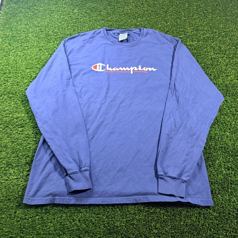 ComfortWash Hanes Long Sleeve T-Shirt XL Blue DNOW 2019 Graphic Cotton Tee
